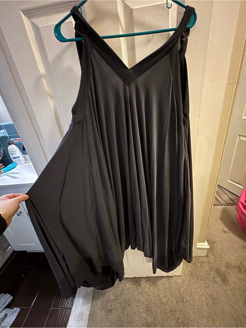 Free People Movement Flowy Charcoal V-Neck Women's Jumpsuit